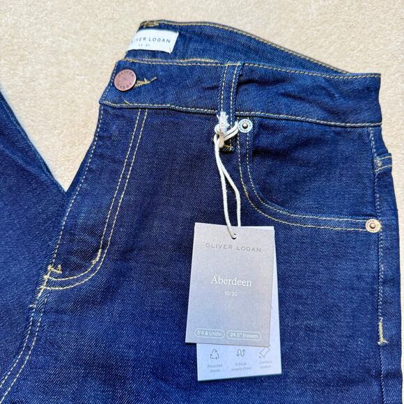 Oliver Logan Aberdeen 30 Petite High Rise Wide Leg Crop Jeans Timbers NWT - Picture 2 of 4